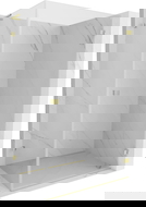 Mexen Lunar-B L душ кабина с осева врата дясна 100 x 80 см, прозрачна, златиста четка - 832L-100-080-55-00-P