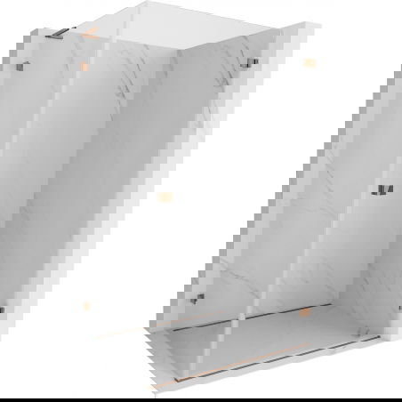 Mexen Lunar-B L ъглова душ кабина дясна 95 x 80 см, прозрачно, розово злато - 832L-095-080-60-00-P