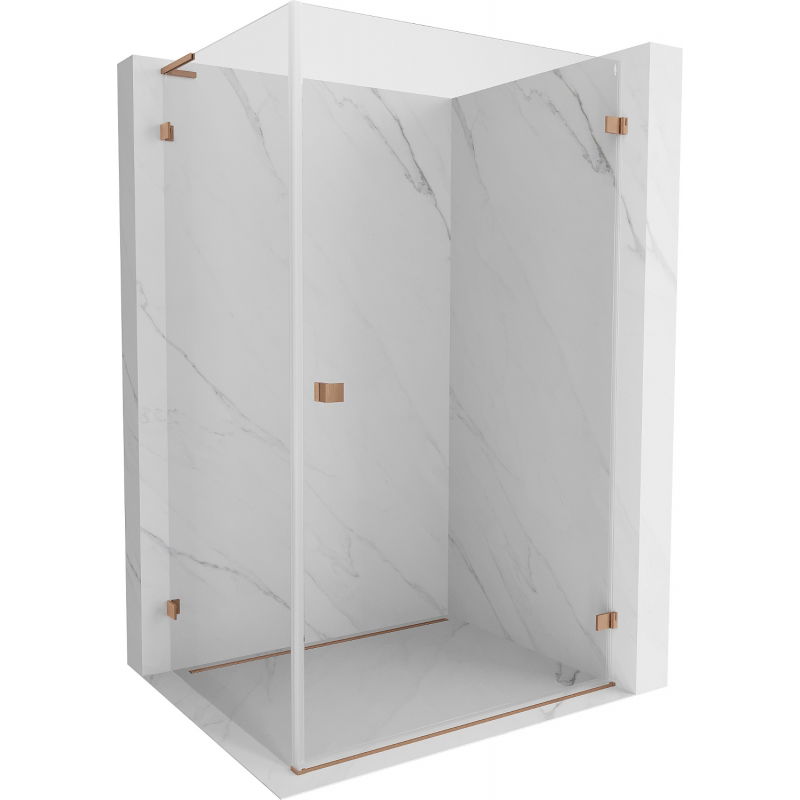 Mexen Lunar-B L душ кабина панел дясна 85 x 80 см, прозрачен, матиран мед - 832L-085-080-65-00-P