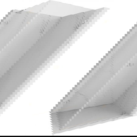 Mexen Lunar-B L кабинен душ с отваряща се врата, дясна, 85 x 80 см, прозрачен, матиран никел - 832L-085-080-97-00-P