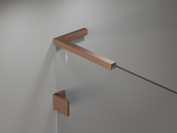 Mexen Lunar L параван за вана 2-крилен десен 100 x 150 см, прозрачен, четкана мед - 897L-100-100-65-00-P