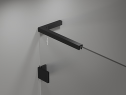 Mexen Lunar L параван за вана 2-крилен десен 110 x 150 см, прозрачен, черен - 897L-110-100-70-00-P