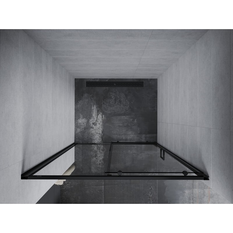 Mexen Apia плъзгаща се душ врата 145 cm, прозрачна, черна - 845-145-000-70-00