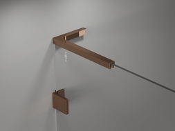 Mexen Lunar L вана параван с 2 крила, ляв 80 x 150 cm, прозрачен, розово злато - 897L-080-100-60-00-L