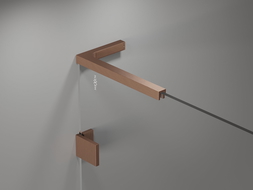 Mexen Lunar L параван за вана с две крила, ляв 110 x 150 см, прозрачен, четкана мед - 897L-110-100-65-00-L