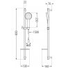 Mexen DQ74 плъзгащ се душ комплект, черен - 785744581-70