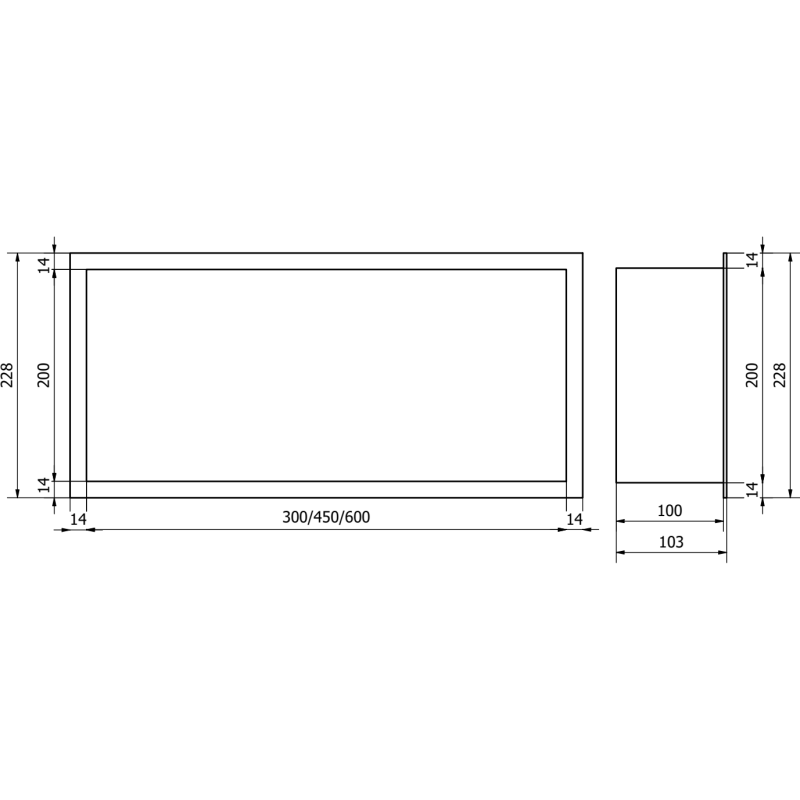 Mexen X-Wall-R нишова полица с фланец 30 x 20 см, бяла - 1920302010