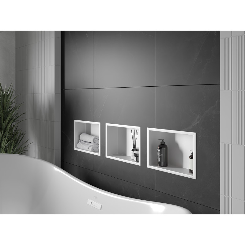 Mexen X-Wall-R нишева полица с фланец 30 x 20 cm, бяла - 1920302010