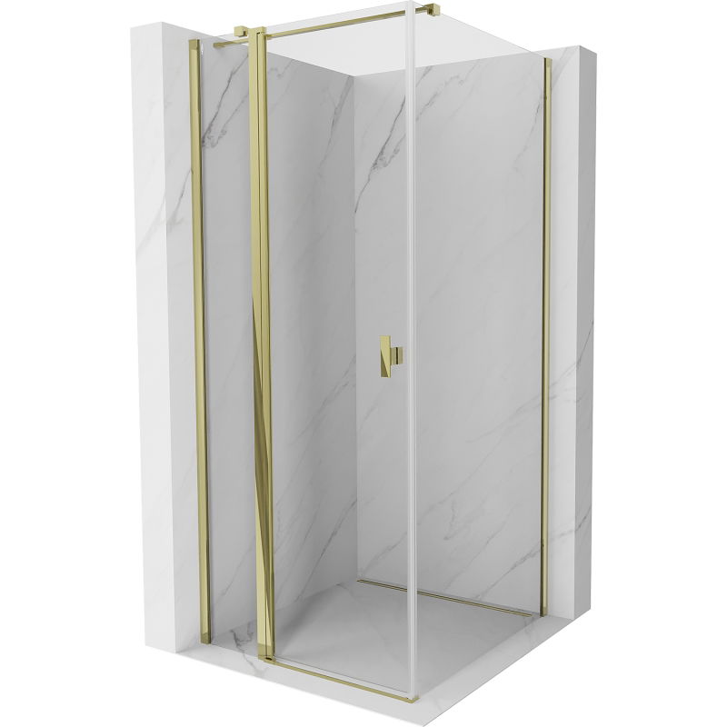 Mexen Mist T душ кабина с отварящи се врати 85 x 85 см, прозрачна, златна - 8A4T-085-085-50-00