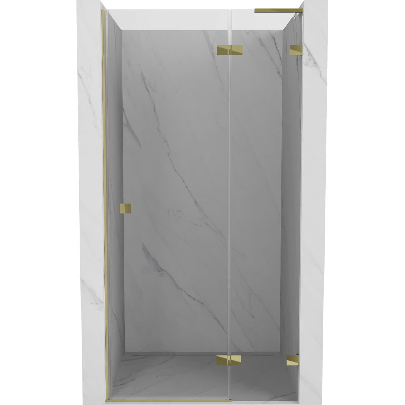 Mexen Lunar L отваряща се душ врата дясна 120 см, прозрачна, златна - 834L-120-000-50-00-P