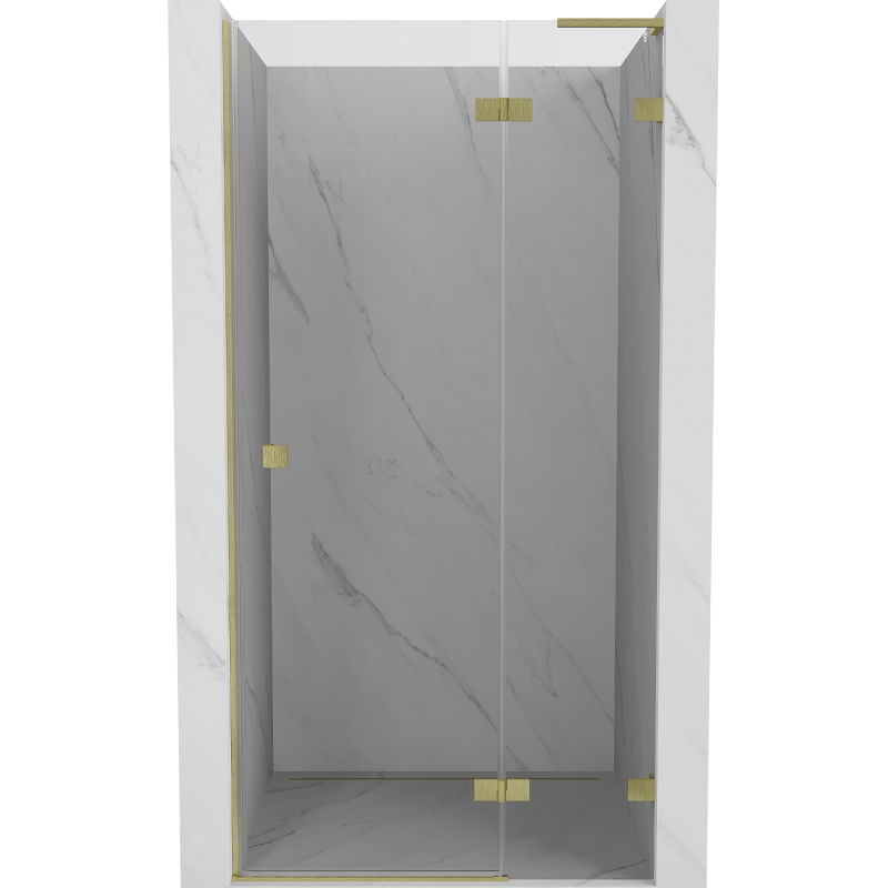Mexen Lunar L дясна отваряща се врата за душ 85 см, прозрачна, златна четка - 834L-085-000-55-00-P