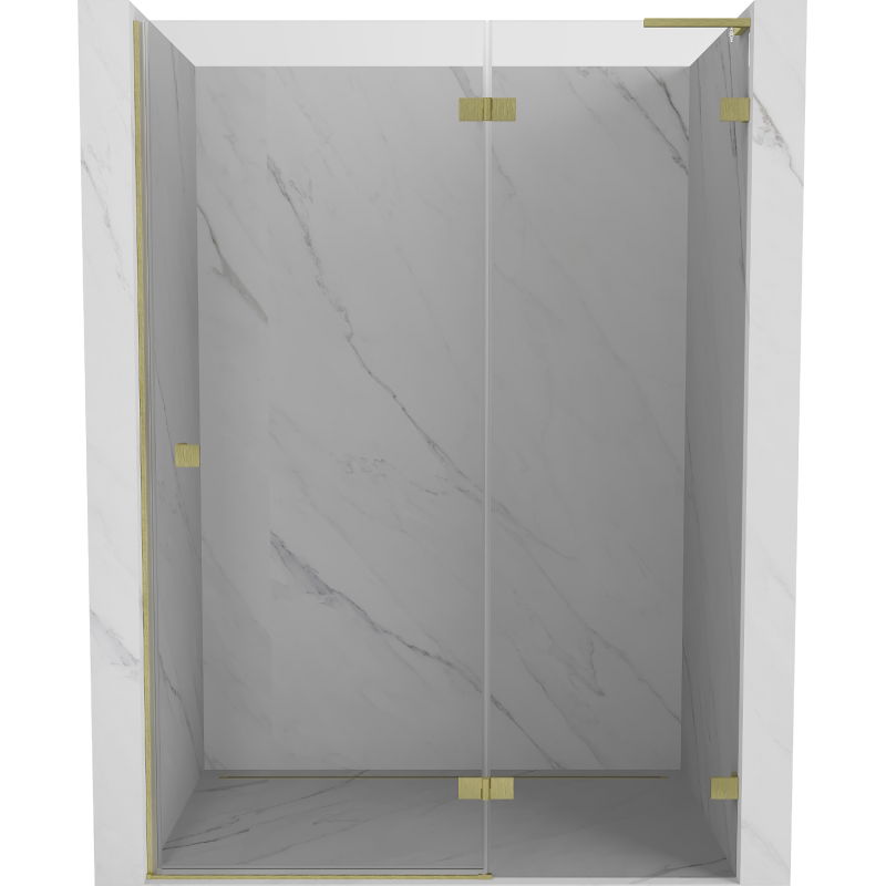 Mexen Lunar L десни люкове врати, прозрачни, златисто матови - 834L-140-000-55-00-P