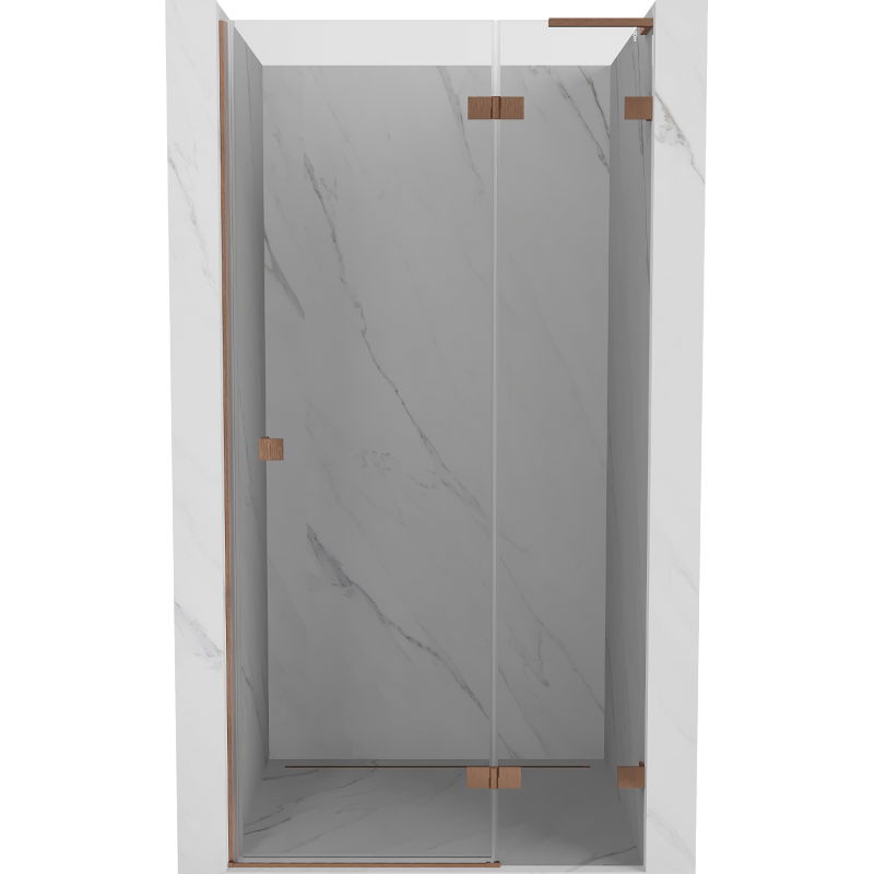 Mexen Lunar L десни отваряеми душ врати 95 см, прозрачни, матирана мед - 834L-095-000-65-00-P