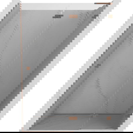 Mexen Lunar L душ кабина с врати, отваряеми на панти, десни, 135 см, прозрачни, четкана мед - 834L-135-000-65-00-P