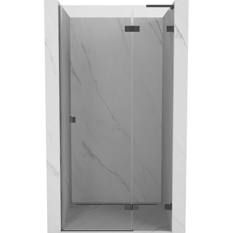Mexen Lunar L дясно въртящи се душ врати 80 см, прозрачни, gun metal - 834L-080-000-95-00-P