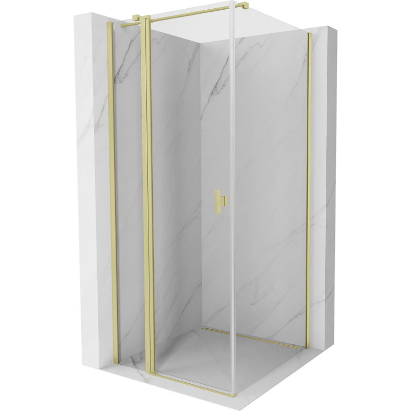 Mexen Mist T сгъваема душ кабина 85 x 85 см, прозрачна, златно четкована - 8A4T-085-085-55-00