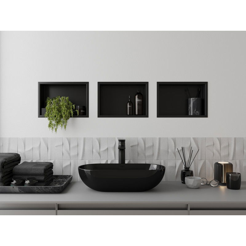 Mexen X-Wall-R вградена лавица с яка 30 x 20 см, черна - 1970302010