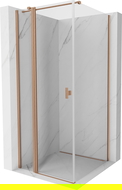 Mexen Mist T Панел за душ кабина 80 x 80 см, прозрачен, четкана мед - 8A4T-080-080-65-00