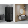 Mexen Rio квадратна душ кабина 80 x 80 см, графит, черна + поддон Flat, черен