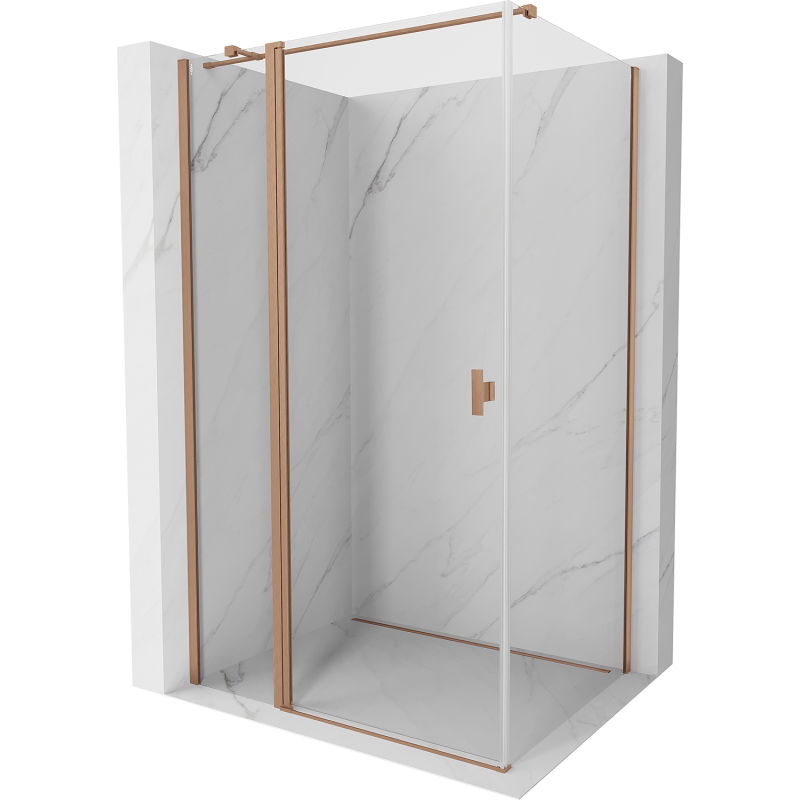 Mexen Mist T душ кабина с отваряща се врата 95 x 110 см, прозрачна, четкана мед - 8A4T-095-110-65-00