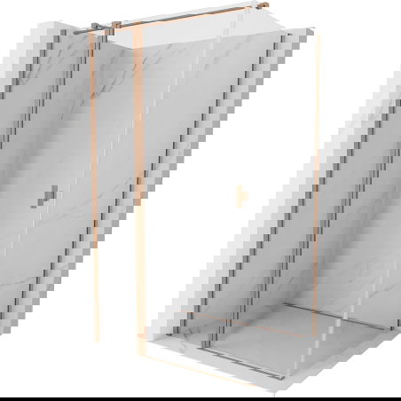 Mexen Mist T панел за душ кабина с врата 90 x 120 см, прозрачен, четка мед - 8A4T-090-120-65-00