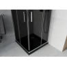 Mexen Rio квадратна душ кабина 70 x 70 см, графит, хром + корито Flat, черно - 860-070-070-01-40-4070