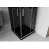 Mexen Rio квадратна душ кабина 70 x 70 см, графит, хром + корито Flat, черно