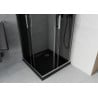 Mexen Rio квадратна душ кабина 70 x 70 см, графит, хром + корито Flat, черно - 860-070-070-01-40-4070