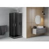 Mexen Rio квадратна душ кабина 70 x 70 см, графит, хром + корито Flat, черно - 860-070-070-01-40-4070