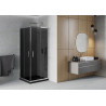 Mexen Rio квадратна душ кабина 70 x 70 см, графит, хром + корито Flat, черно