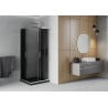Mexen Rio квадратна душ кабина 70 x 70 см, графит, хром + корито Flat, черно - 860-070-070-01-40-4070