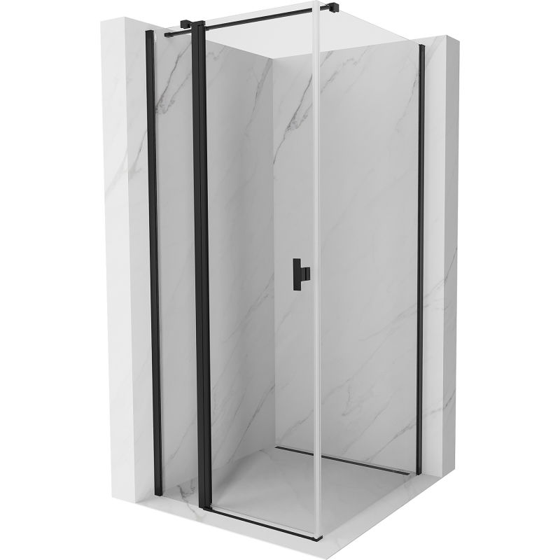 Mexen Mist T Душ кабина отваряема 85 x 85 см, прозрачна, черна - 8A4T-085-085-70-00
