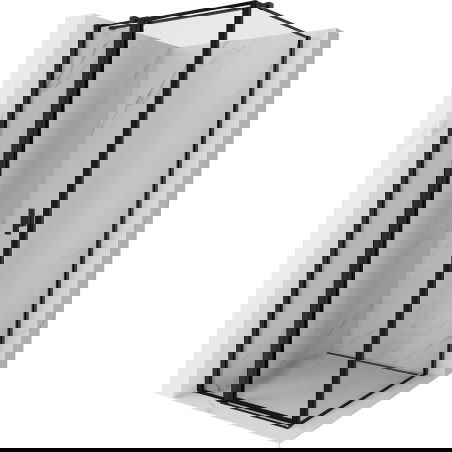 Mexen Mist T падащ ляв душ кабина 90 x 90 см, черна рамка, черна - 8A4T-090-090-70-70-L