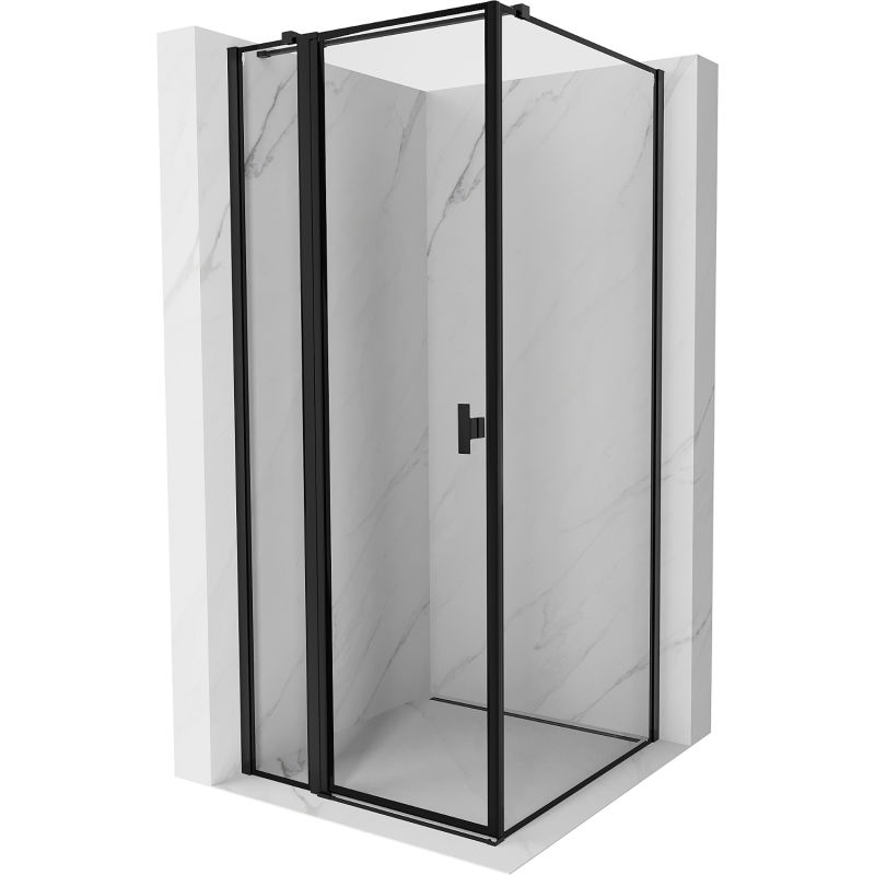 Mexen Mist T лява отваряема душ кабина 100 x 100 см, черна рамка, черна - 8A4T-100-100-70-70-L