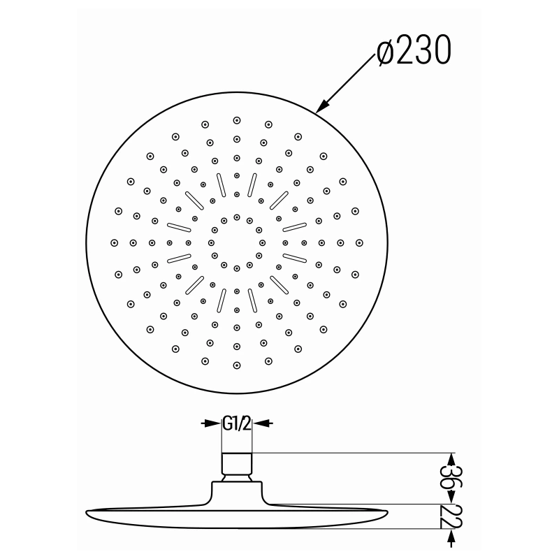 Mexen D-67 пита 22 см, черна - 79767-70