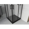 Mexen Rio квадратна душ кабина 70 x 70 см, матирана, черна + корито Flat, черно