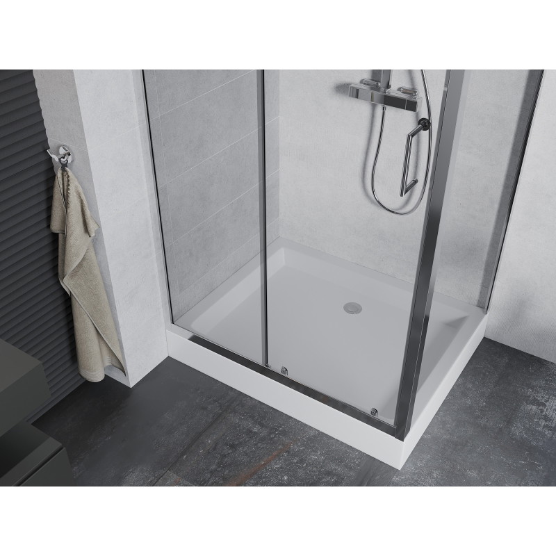 Mexen Apia плъзгаща се душ кабина 100 x 80 см, прозрачна, хром + корито Рио