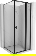 Mexen Mist T душ кабина с въртяща се врата, дясна 85 x 85 см, черна рамка, черна - 8A4T-085-085-70-70-P