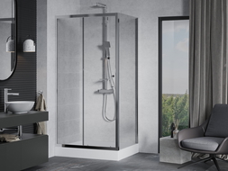 Mexen Apia плъзгаща се душ кабина 120 x 80 см, прозрачна, хром + корито Rio - 840-120-080-01-00-4510