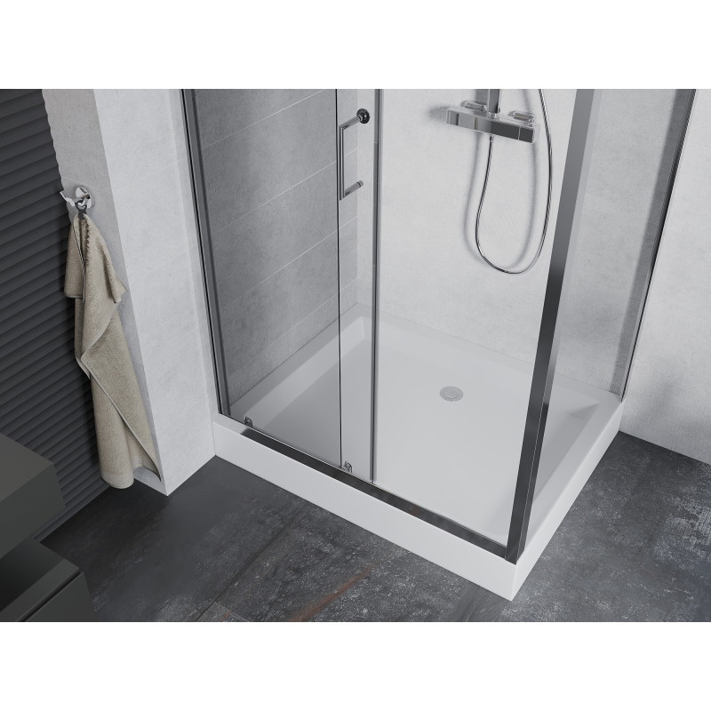 Mexen Apia разтегателна душ кабина 120 x 90 см, прозрачна, хром + корито Rio