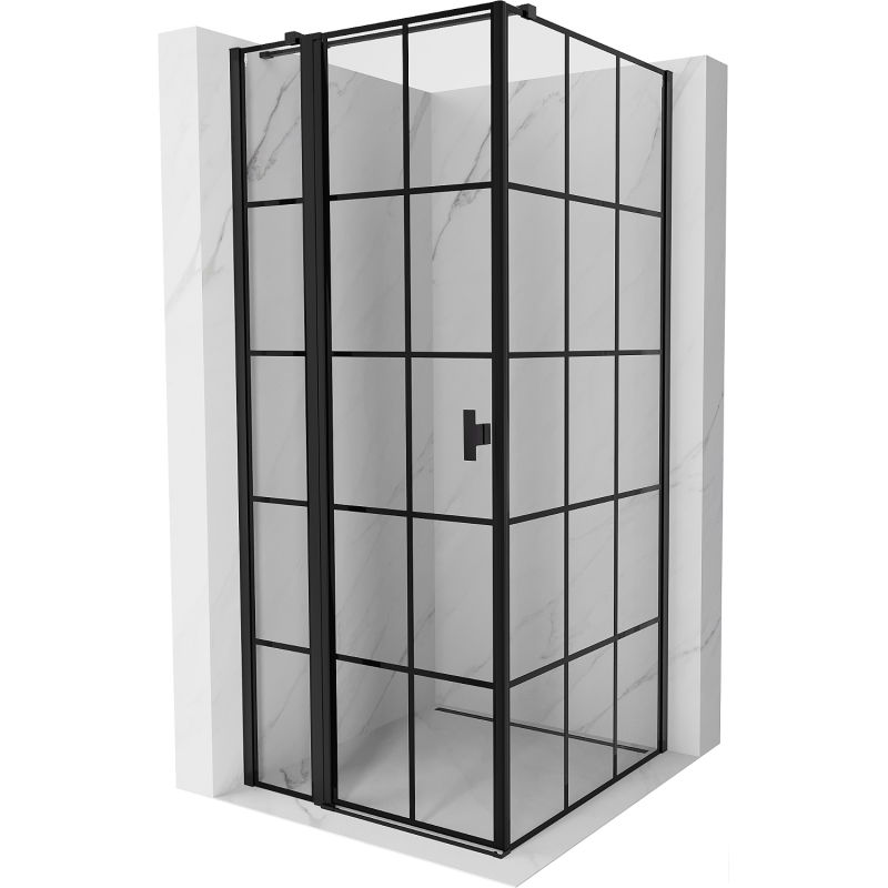 Mexen Mist T лява душ кабина 70 x 70 см, черна мрежа, черна - 8A4T-070-070-70-77-L