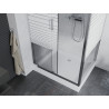 Mexen Apia разтегателна душ кабина 120 x 90 см, бели ивици, хром + поддушово