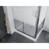 Mexen Apia разтегателна душ кабина 120 x 90 см, бели ивици, хром + поддушово