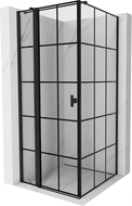 Mexen Mist T кабина за душ отваряема лява 95 x 95 см, черна решетка, черна - 8A4T-095-095-70-77-L