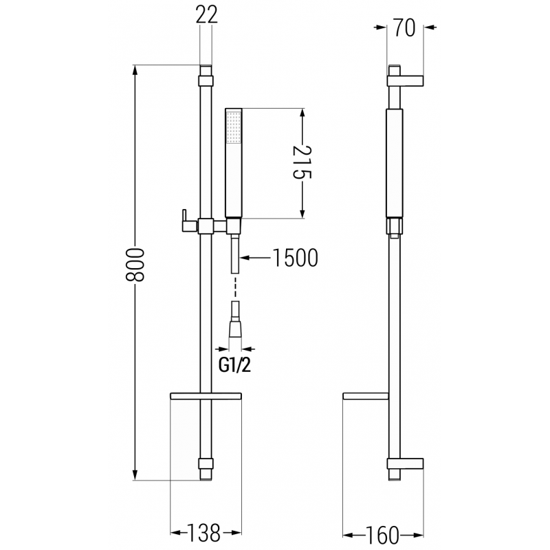 Mexen DQ77 подвижен душ комплект, хром - 785774581-00