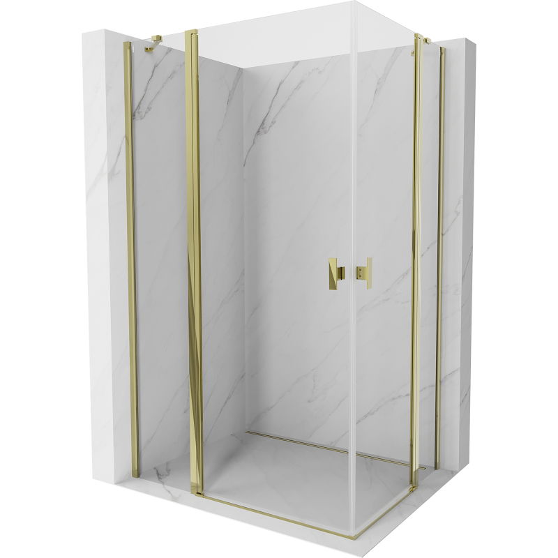 Mexen Mist Duo Душ кабина с отваряща врата 115 x 90 см, прозрачна, златна - 8A4-115-090-50-00