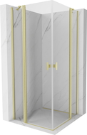 Mexen Mist Duo душ кабина с отварящи се врати 70 x 70 см, прозрачна, златна четкана - 8A4-070-070-55-00