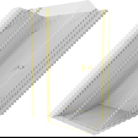 Mexen Mist Duo душ кабина на панти 120 x 75 cm, прозрачна, златна матова - 8A4-120-075-55-00