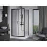 Mexen Apia разтегателна душ кабина 120 x 80 см, прозрачна, черна + корито Rio