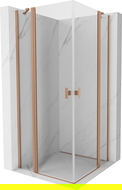 Mexen Mist Duo кабина за душ плъзгаща се 70 x 70 см, прозрачна, матиран месинг - 8A4-070-070-65-00
